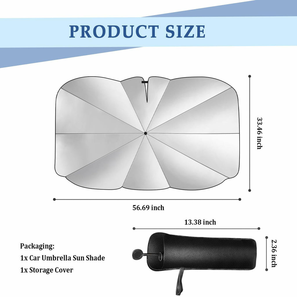 Umbrella Sun Shade Car Windshield 2025 Upgrade Foldable Bendable Handle