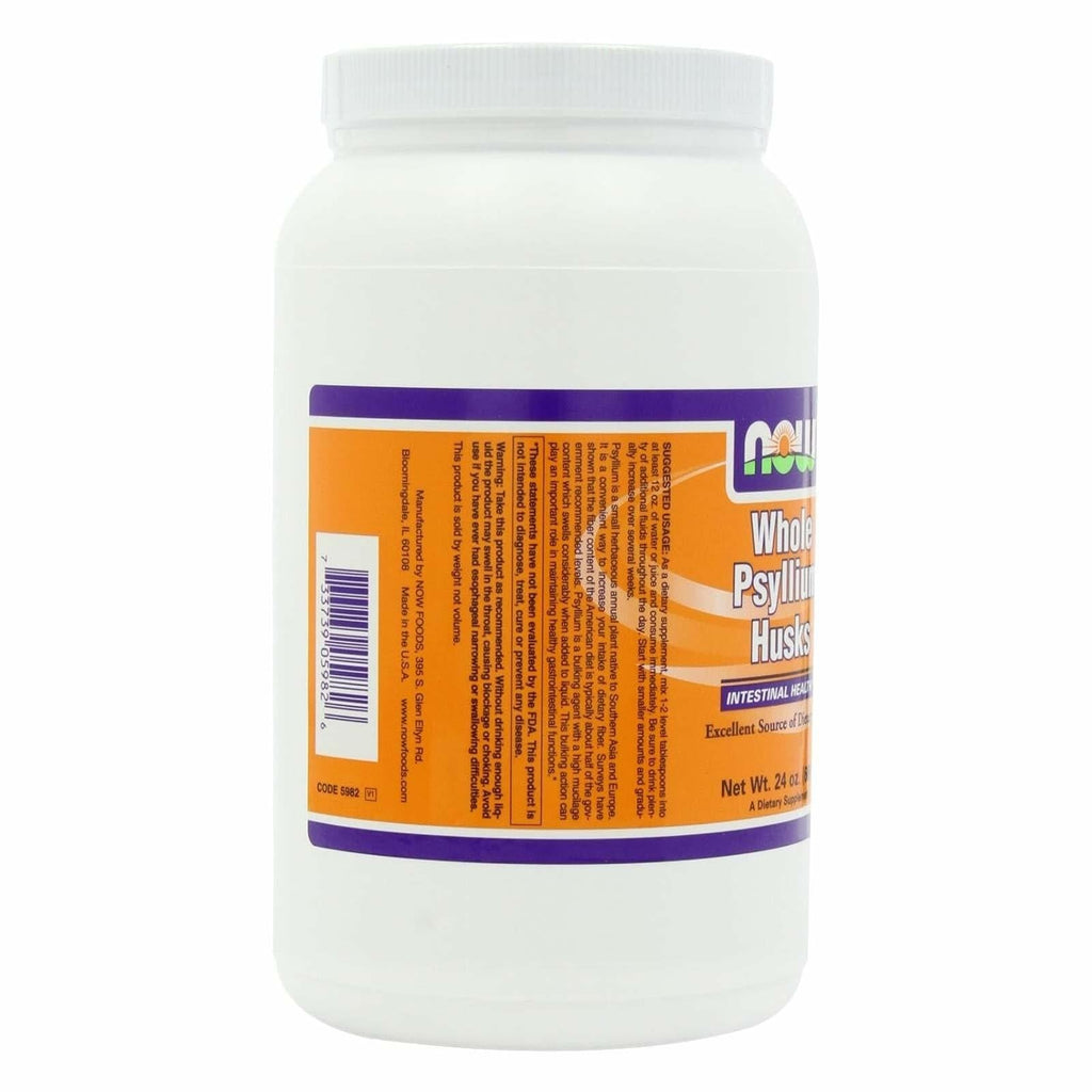 NOW Foods Whole Psyllium Husks Unflavored 24 oz (680 g) Soluble Fiber