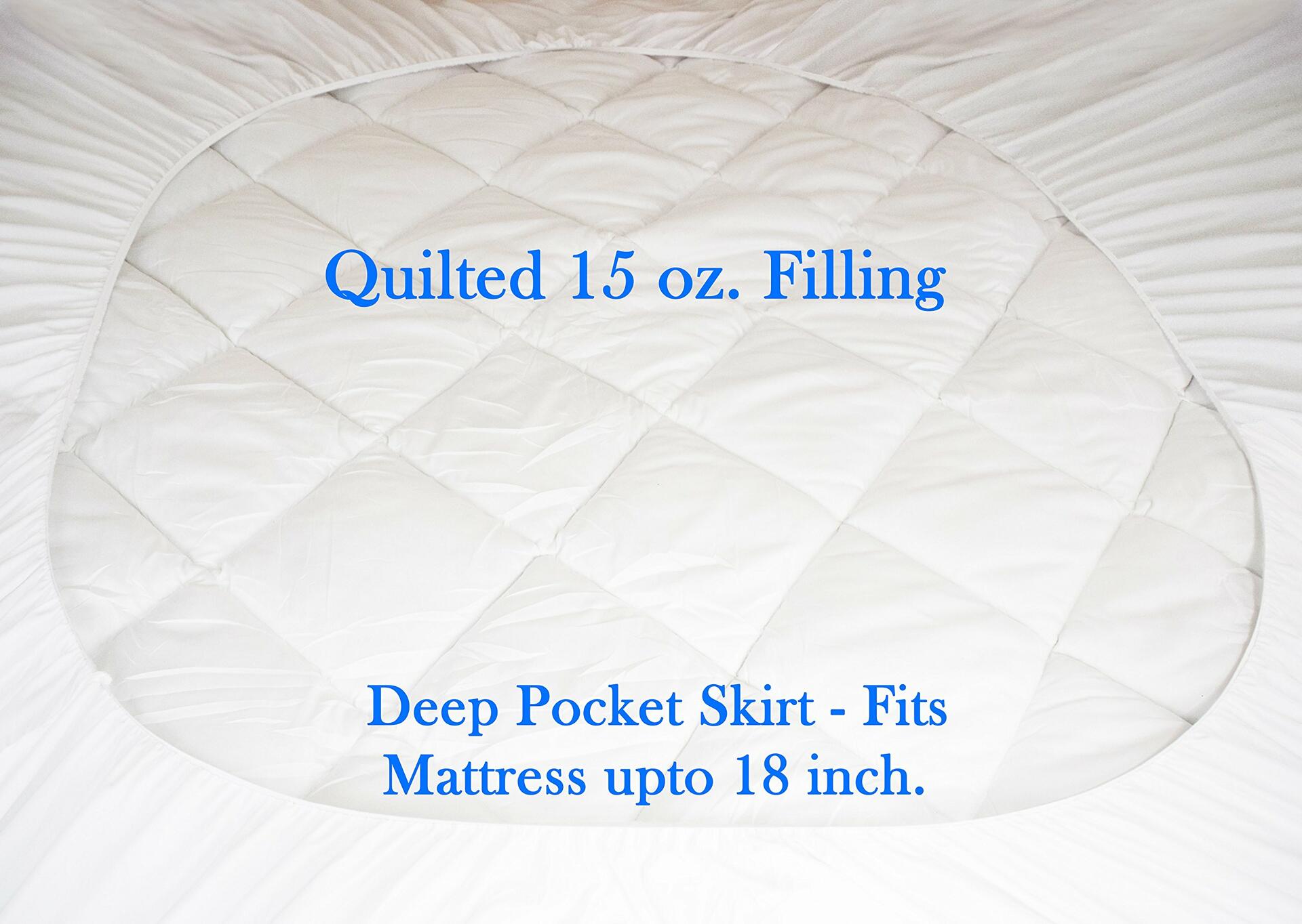 Everest Supply Premium Plus Mattress Pad Quilted Microfiber RV Short Queen 60x75