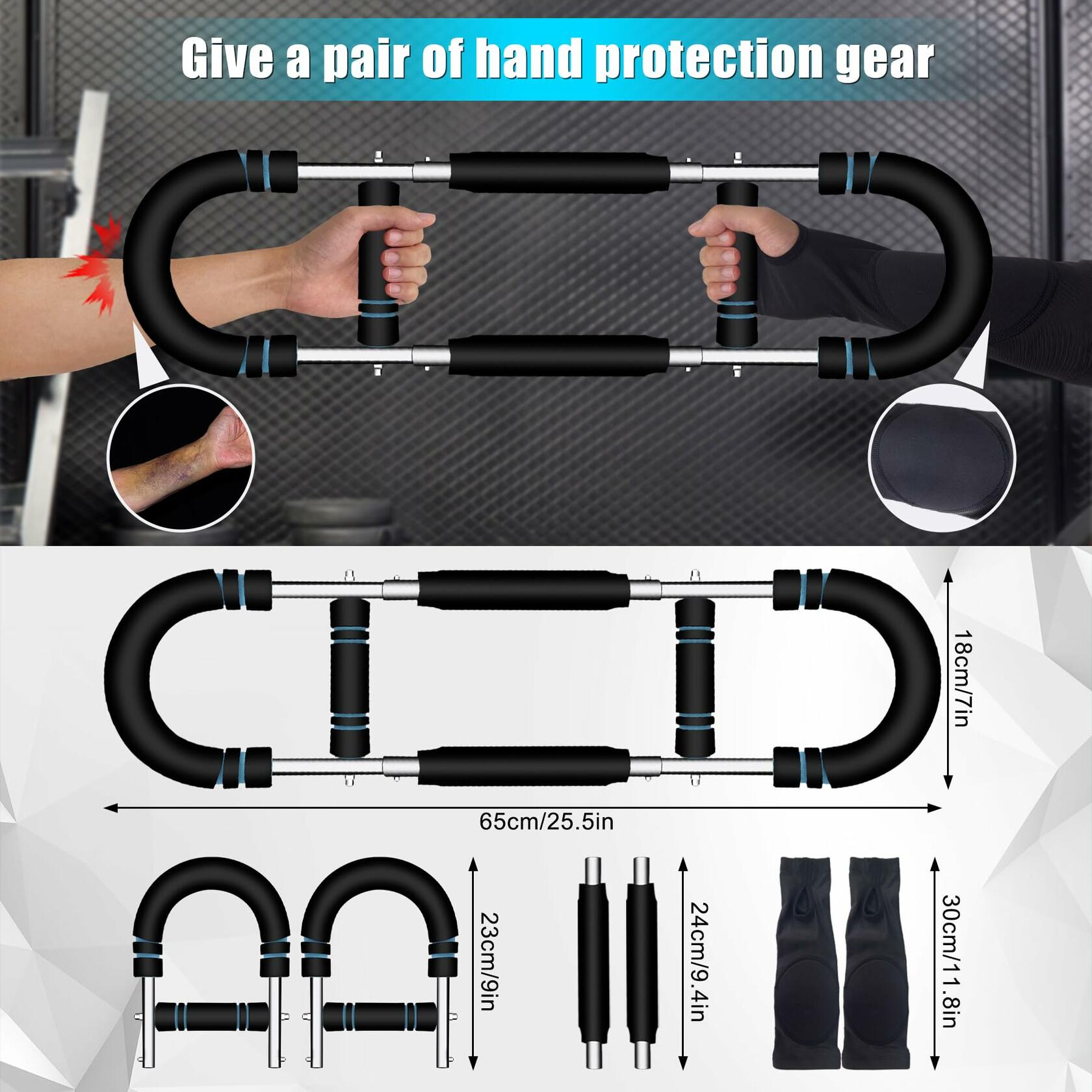 CNEYSID Twister Arm Trainer 6 Levels 60-110 lbs Stainless Steel Black