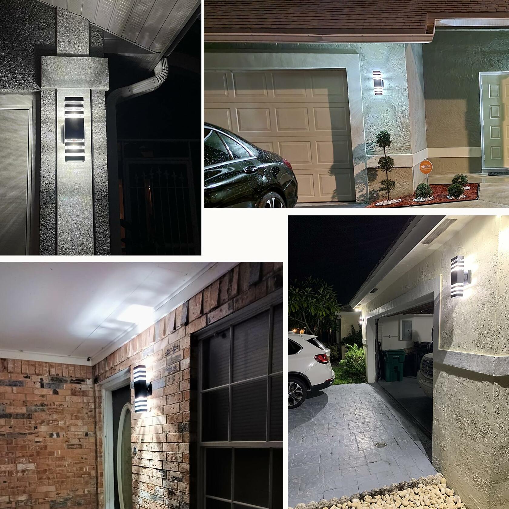 FAISHILAN 2-Pack LED Outdoor Wall Lights GU10 14W Warm White 3000K Multicolor