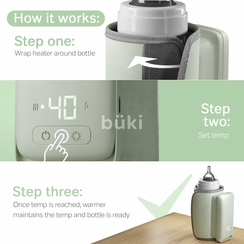 KinderSense Büki Portable Bottle Warmer Fast Heating Leak-Proof 6000mAh