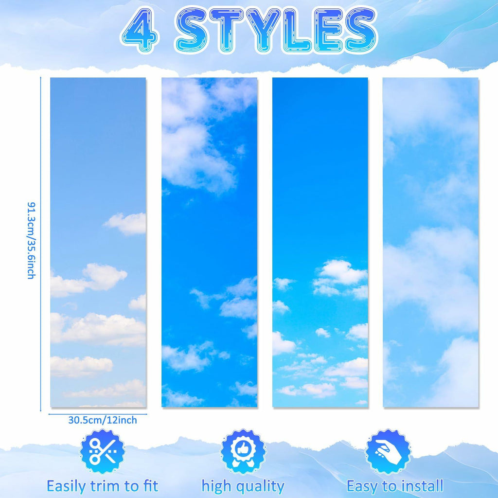 Ninehaoou School Locker Wallpaper 12x36in 4pcs Sunset Sky Clouds Fresh Color