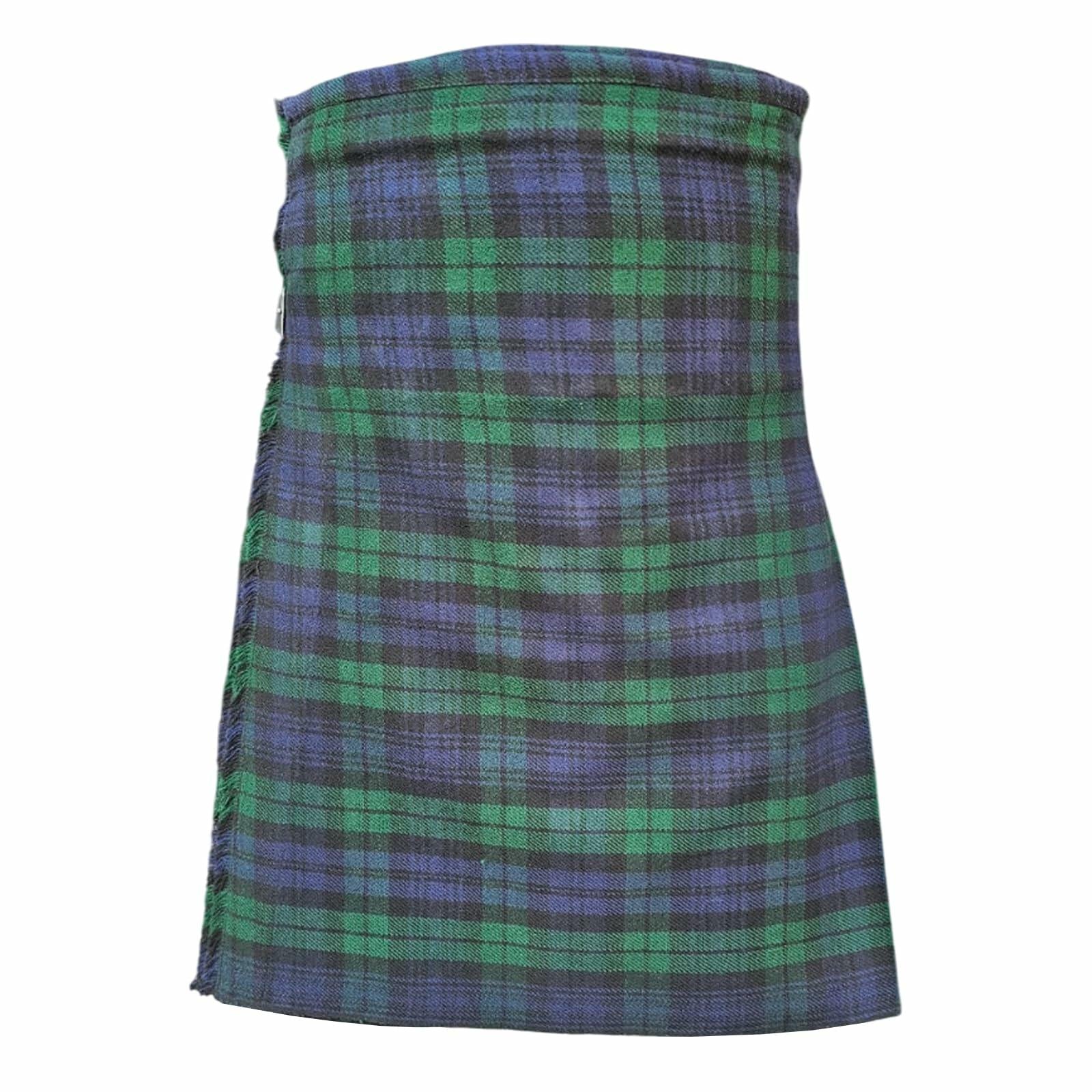 HAAUR TRADERS Men's Scottish Tartan Kilt Black Watch Leather Straps Size 36