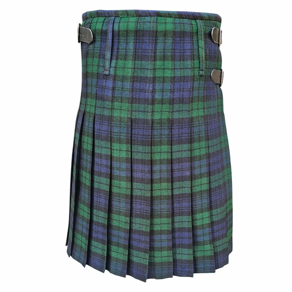 HAAUR TRADERS Men's Scottish Tartan Kilt Black Watch Leather Straps Size 36