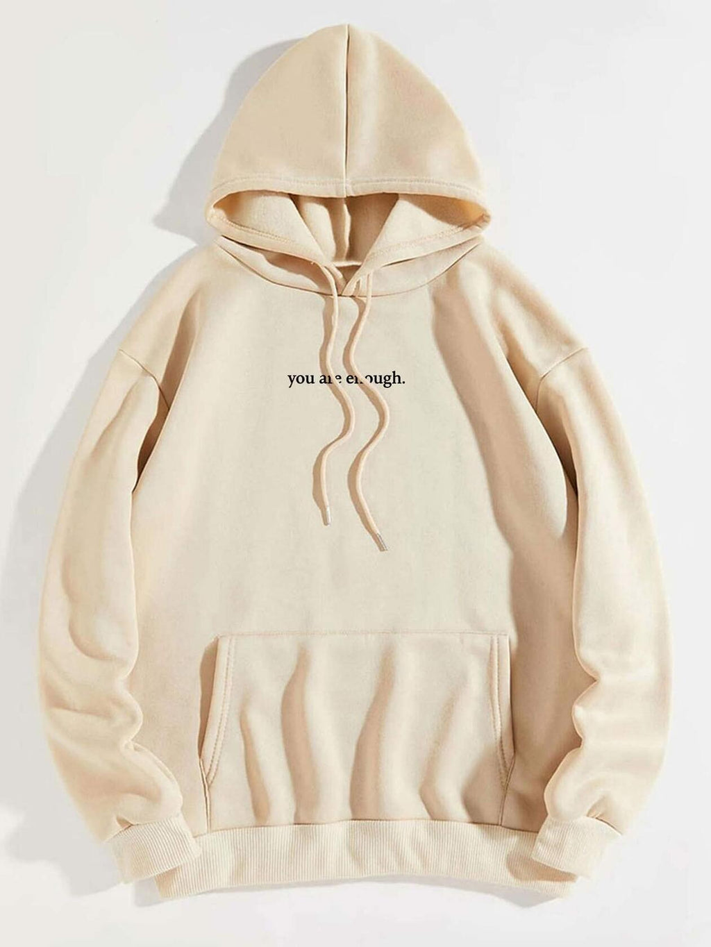 Srieox Dear Person Behind Me Hoodie Sweatshirt Long Sleeve Beige Size M