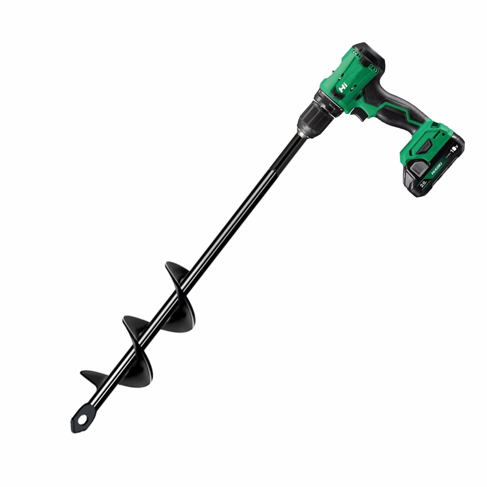 DOKOLES Garden Auger Drill Bit 1.6x9in Black 3/8" Hex Drive Spiral Earth