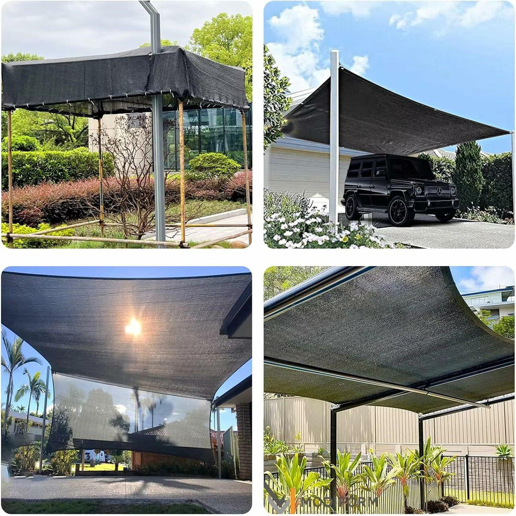 JUNKOGO 40% Shade Cloth Garden 10x20Ft Black UV Resistant Mesh Tarp