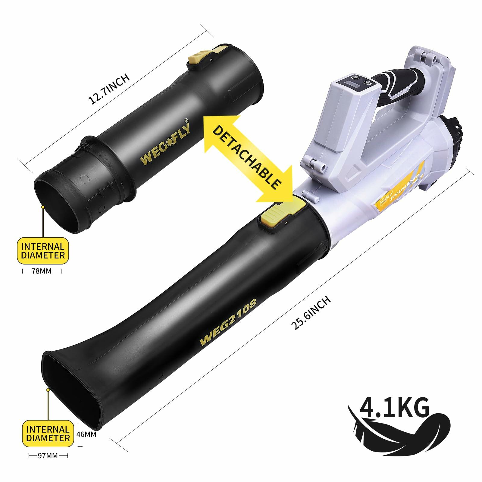 WeGofly Cordless Leaf Blower 2x21V 4.0Ah Battery 580CFM 160MPH Electric