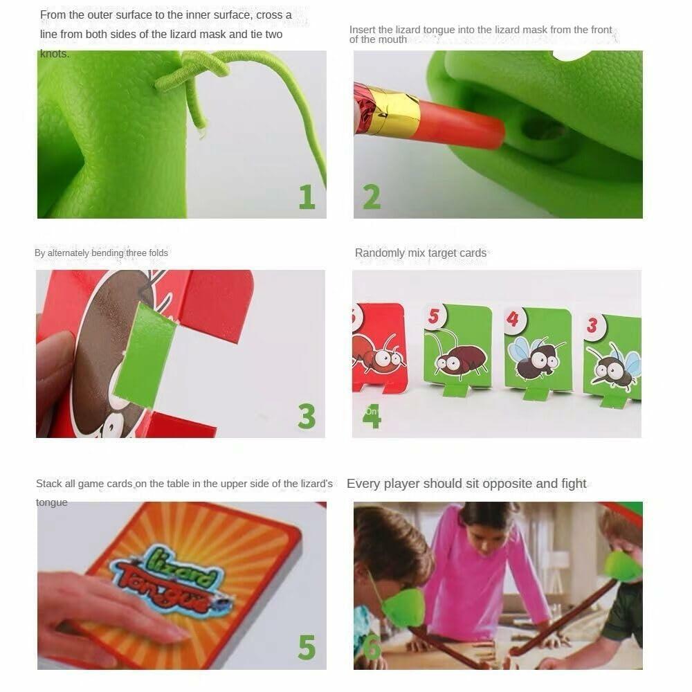 XSDY Frog Tongue Game Blowing Air Insect Cardboard Multiplayer Double Pack