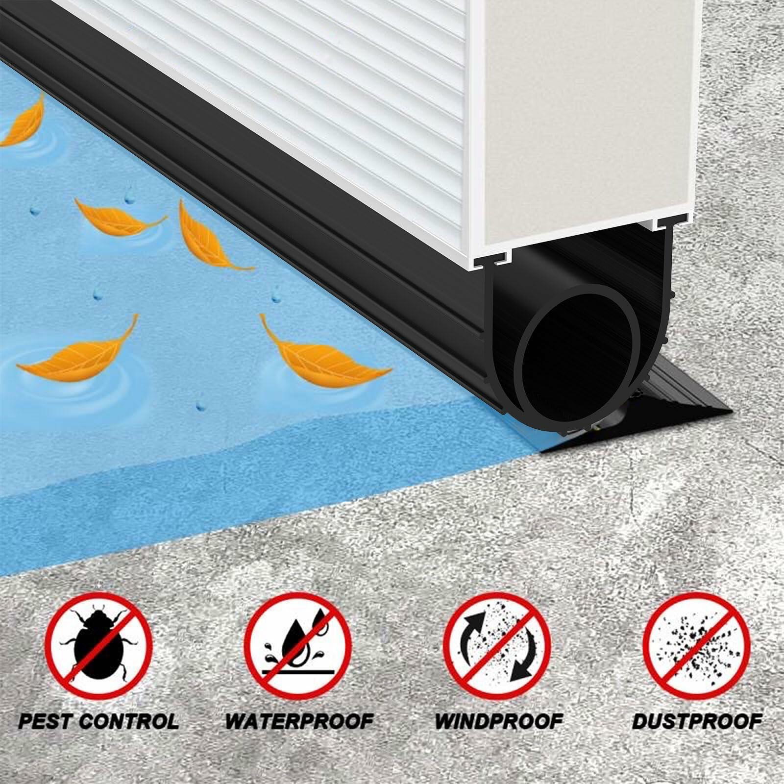 Jin&Bao Garage Door Bottom Seal Strip Weatherproof Rubber 12FT Length