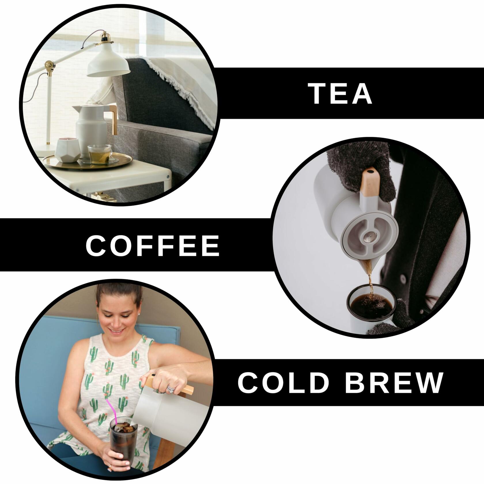 Hastings Collective Thermal Coffee Carafe 50oz Stainless Steel Gray