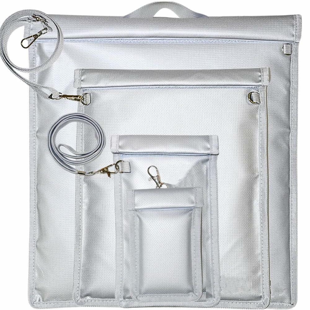 Generic 4 Pack Faraday Bags Signal Blocking Waterproof Fireproof Black