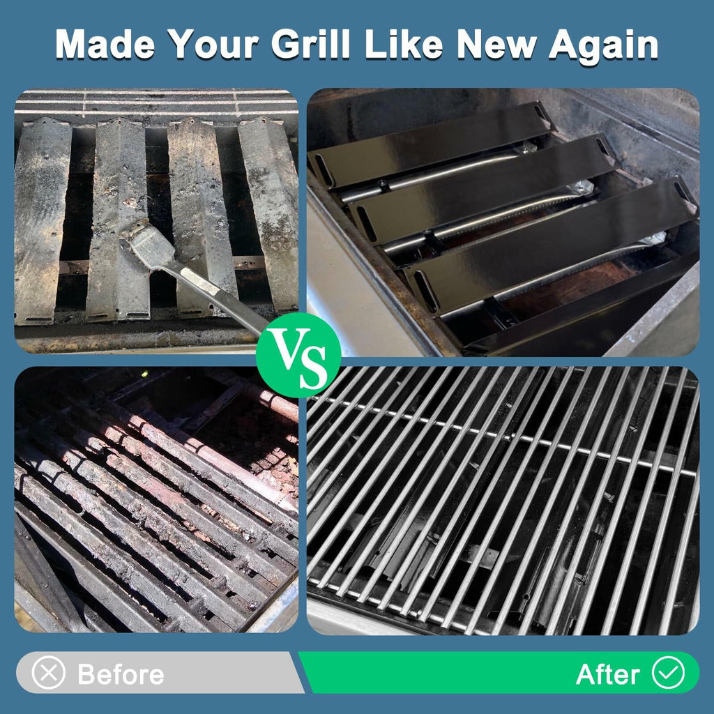 Adviace Grill Replacement Parts for Charbroil 4 Burner Grills Silver Black