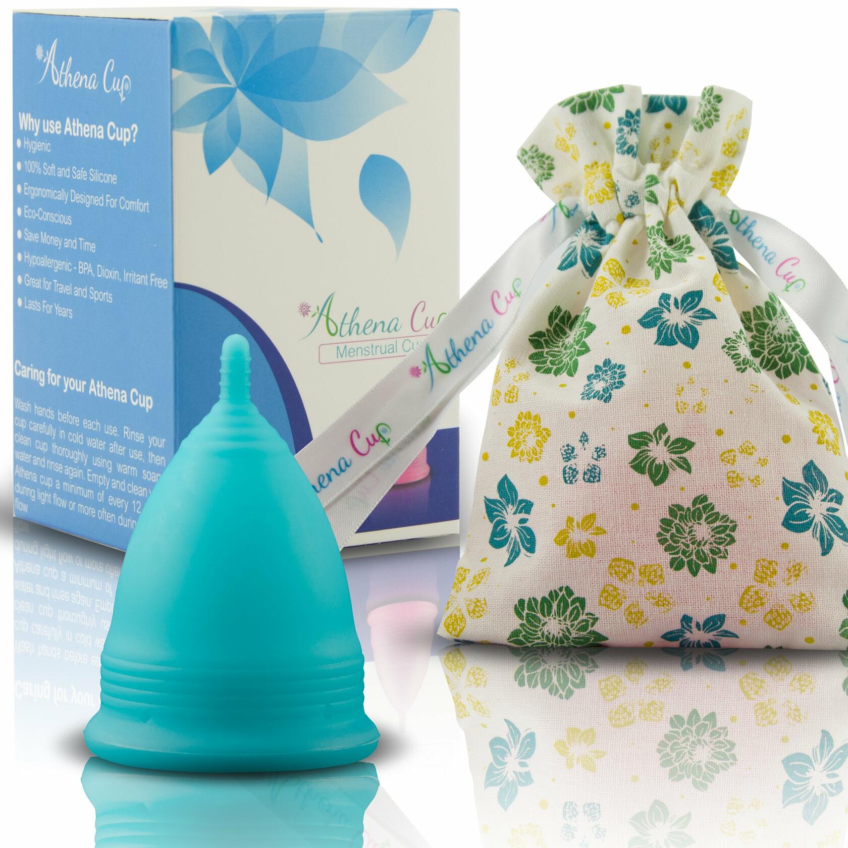 Athena Menstrual Cup Small Silicone Solid Black Light to Regular Flow