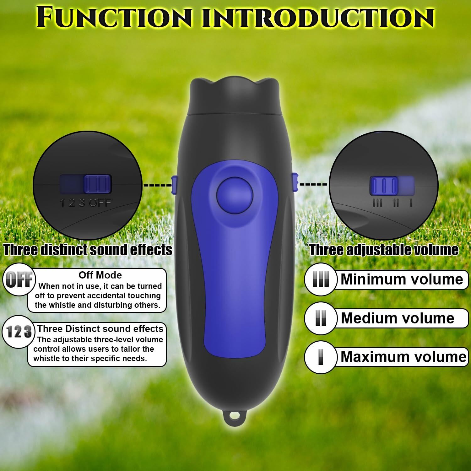 FJPTKELLY Electronic Whistle 130DB Loud 3 Tones Adjustable Blue Sports Coach