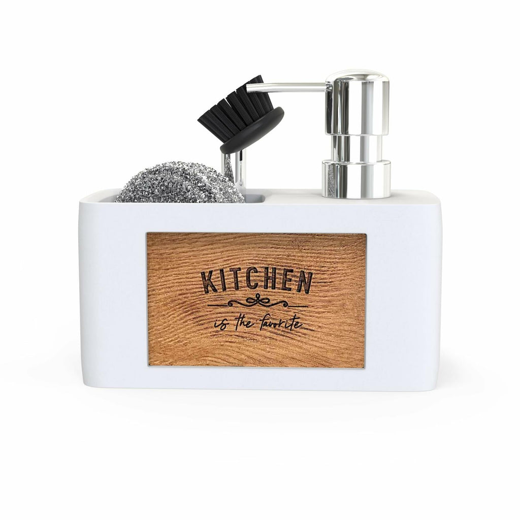 CHILL HOUSE Kitchen Sink Dish Soap Dispenser & Brush Organizer Set