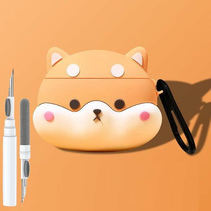 KIRDEIVY Case Soft Silicone Cover Shiba Inu Compatible with Galaxy Buds 3 & Pro