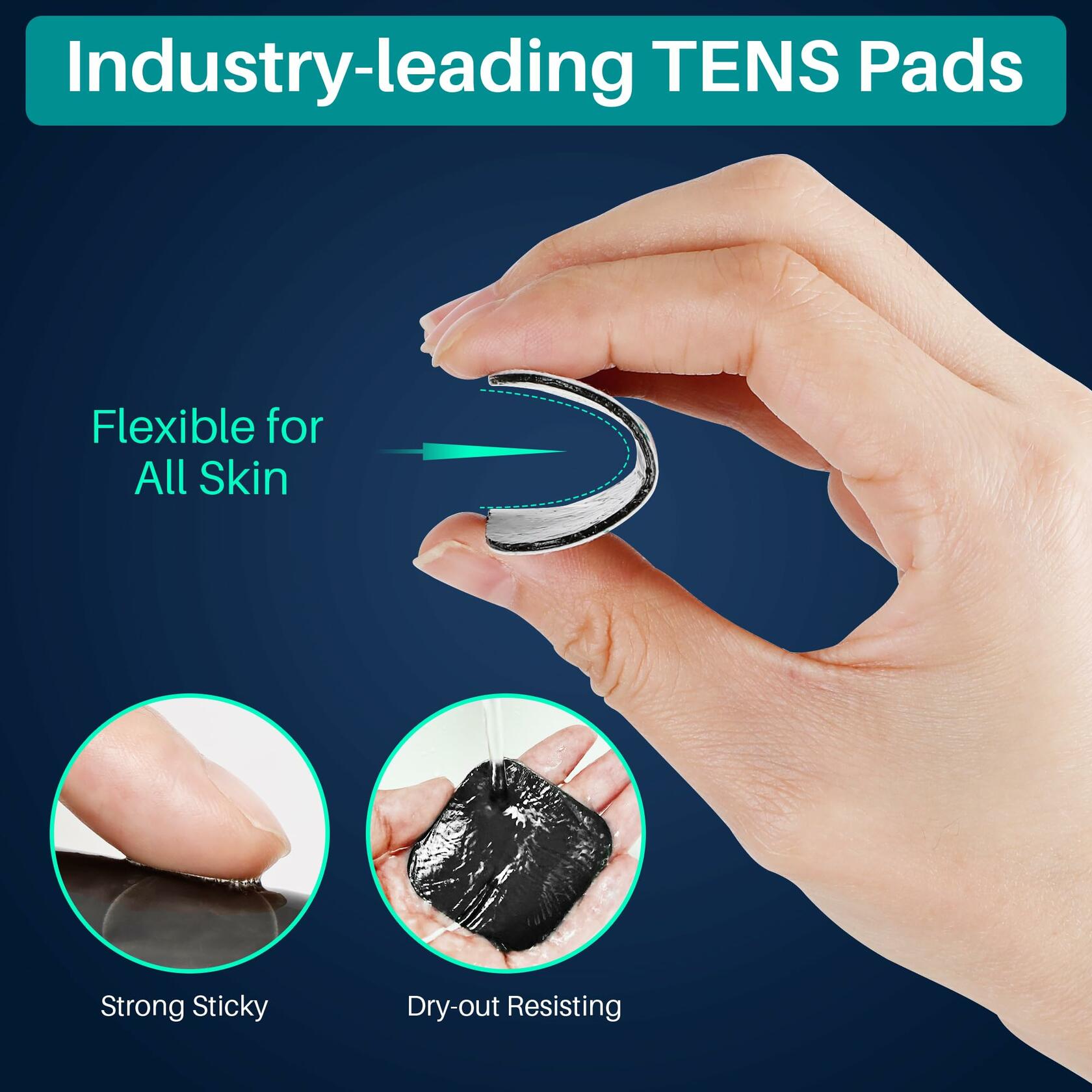 FITOP Tens Unit Electrodes Replacement Pads 44 Pcs White Electrotherapy