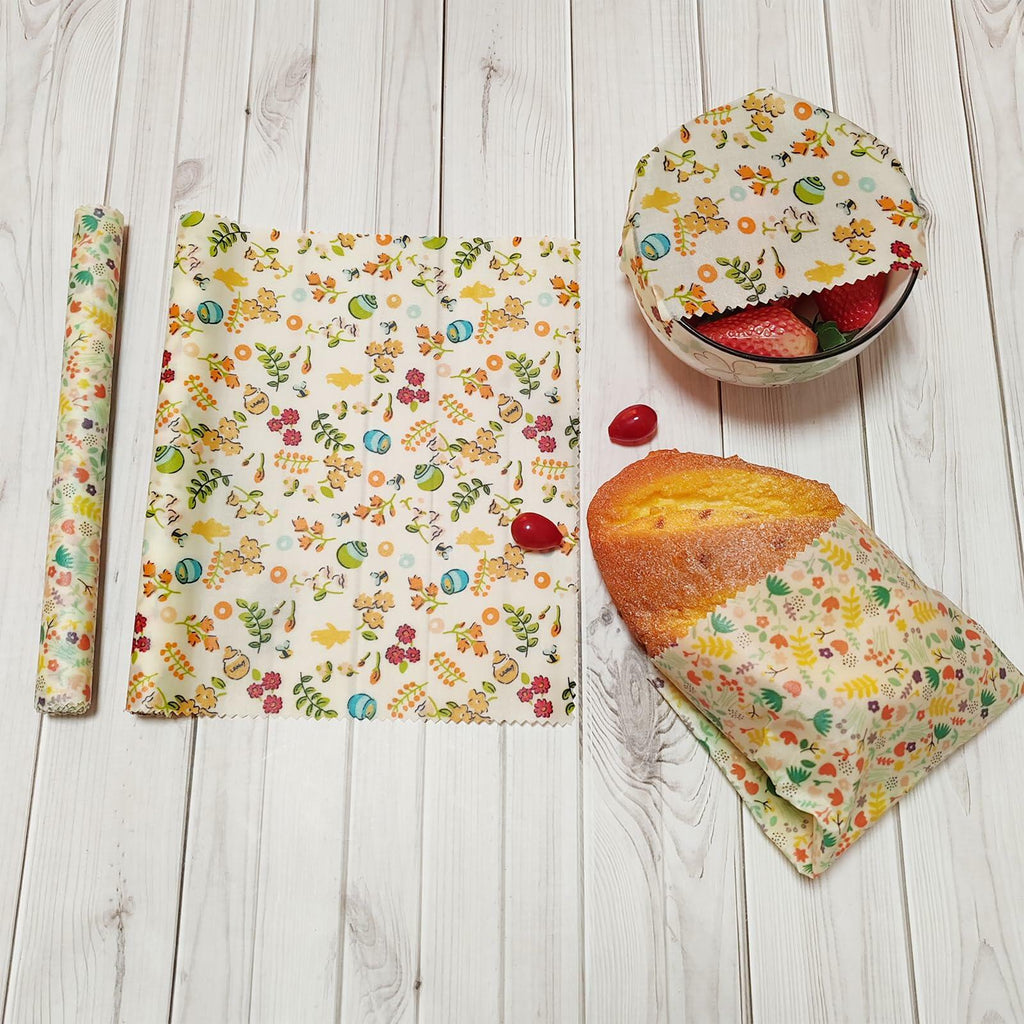 Envoltura Verde Eco-Friendly Beeswax Wrap Roll 2 Rolls Cotton Animals Flowers