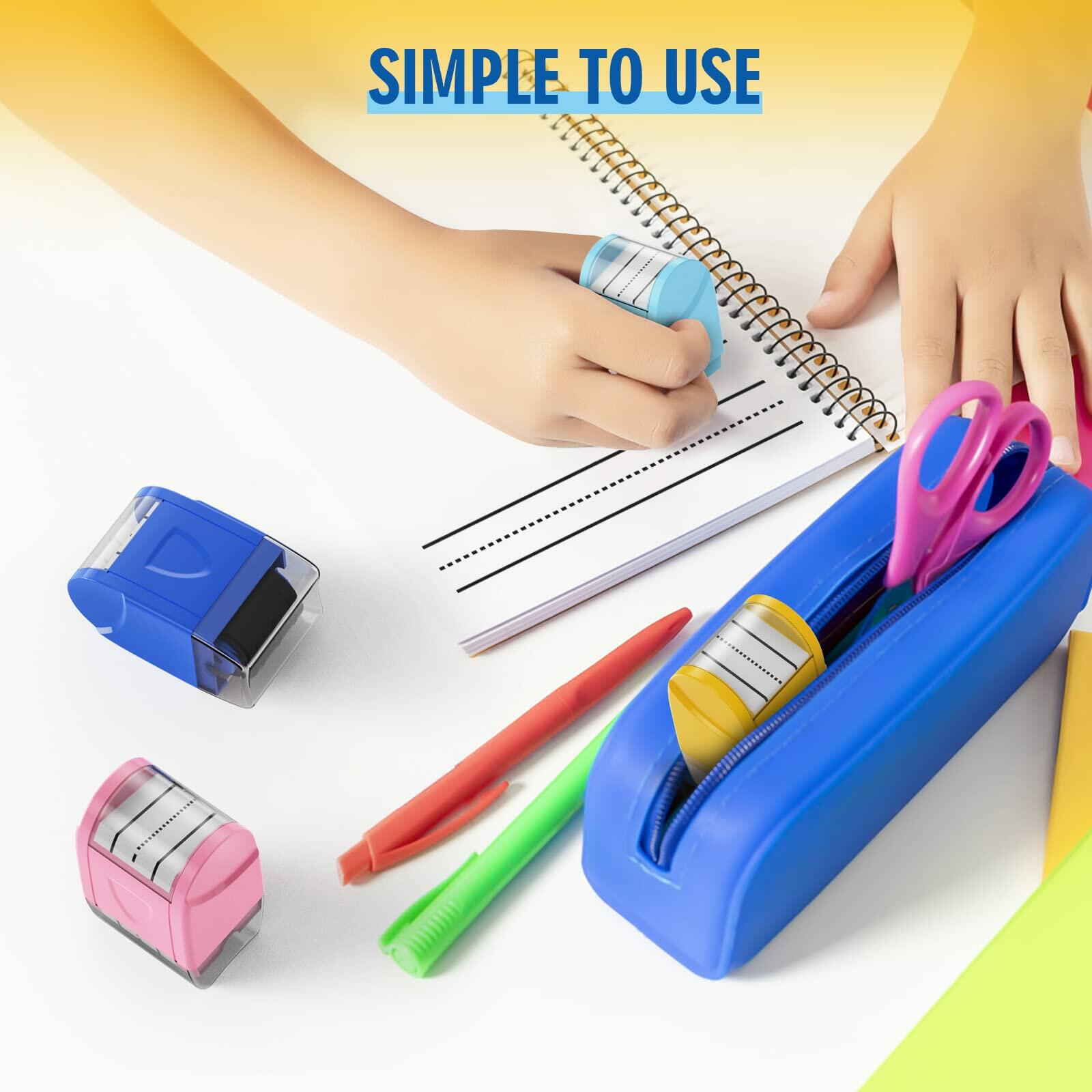 Dashed Handwriting Lines Practice Roller Stamp Self-Inking Red for Teachers