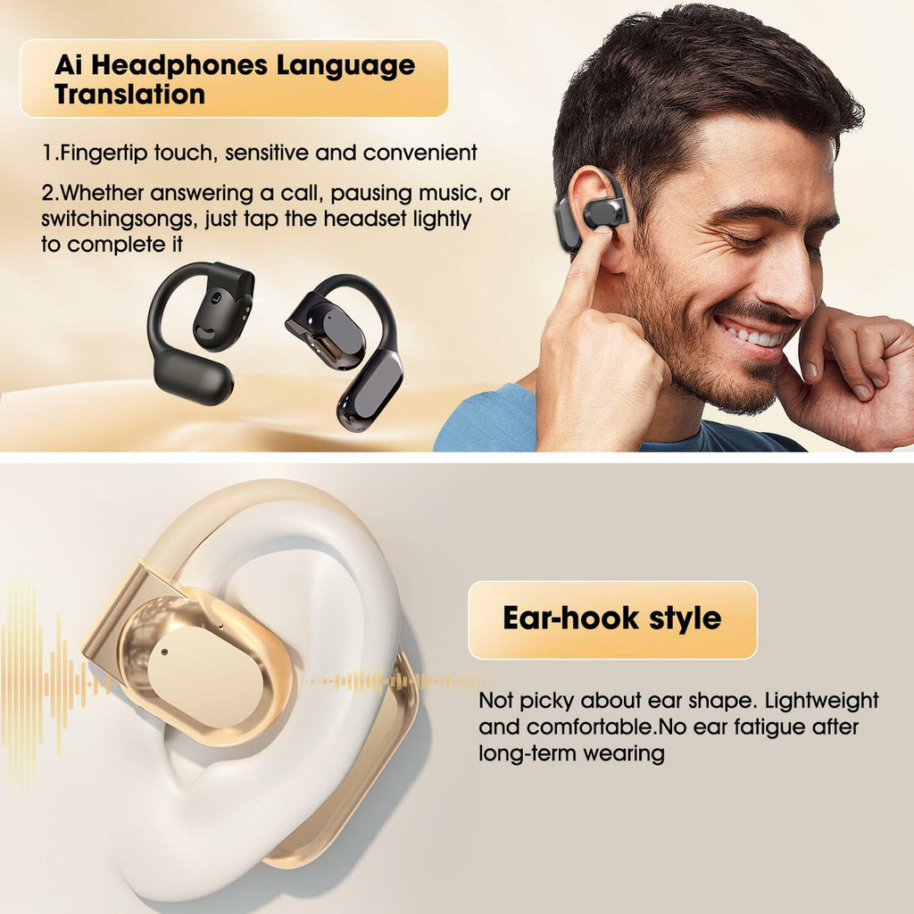 Daioai AI Language Translation Bluetooth Earbuds 144 Languages White