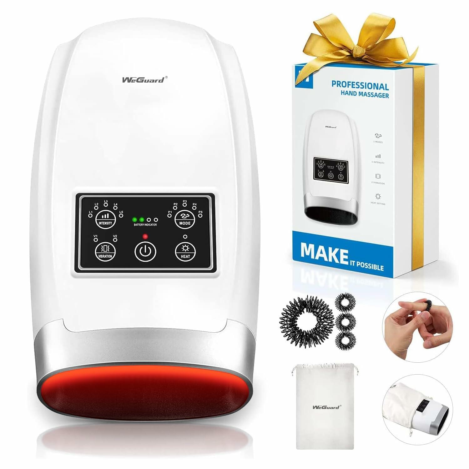 WeGuard Hand Massager with Heat 5 Modes Arthritis Pain Relief Compression