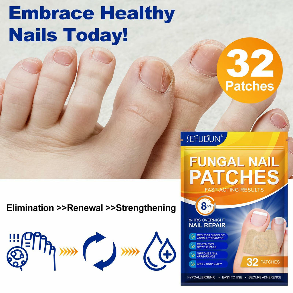 ZAGEVIVIN Fungal Nail Patches 32 Count Beige 8-Hour Overnight Treatment