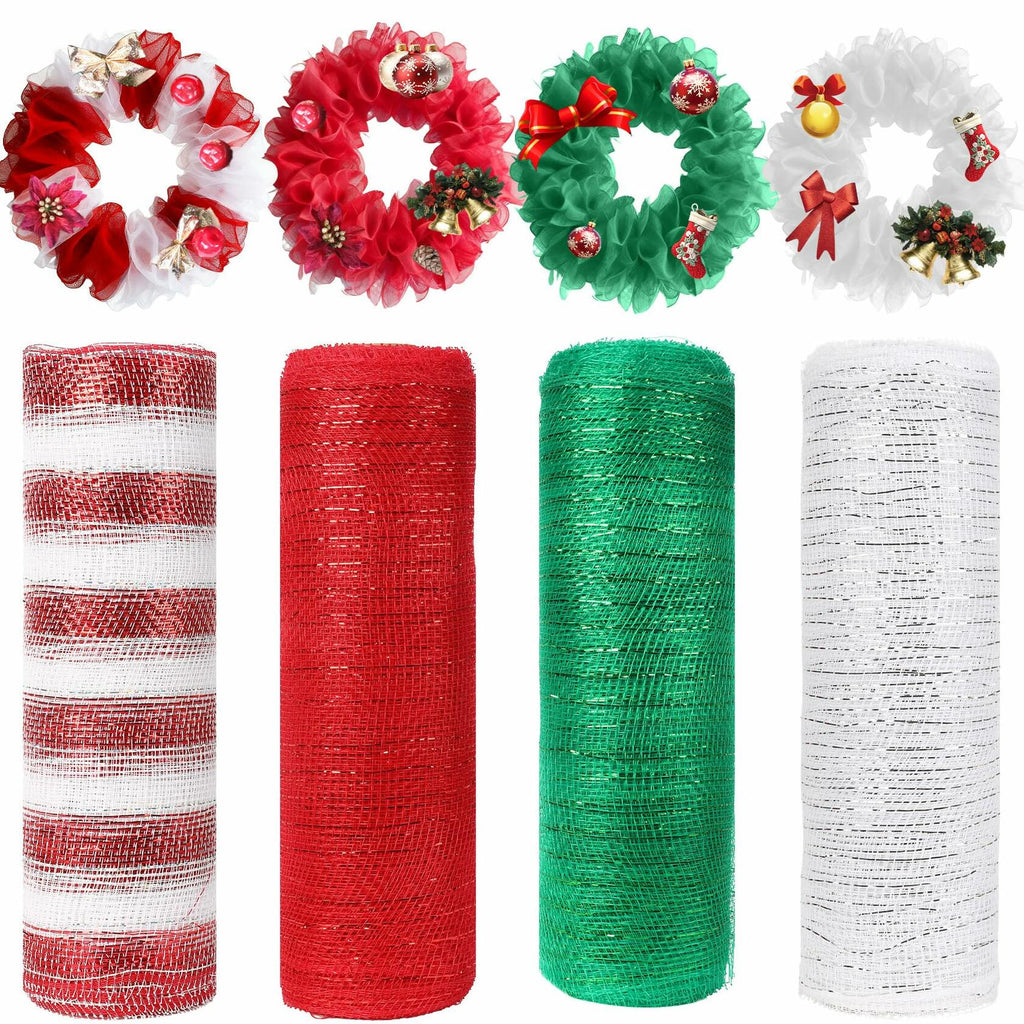Funactu Mesh Ribbon 10in x 30ft Halloween Metallic Orange Foil Roll