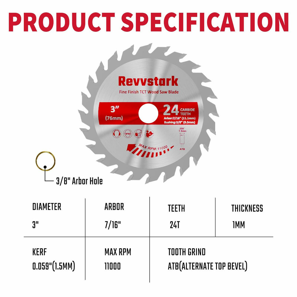 3 Pack TCT Circular Saw Blades 7-1/4in 40T 5/8" Arbor Fit Dewalt Ryobi