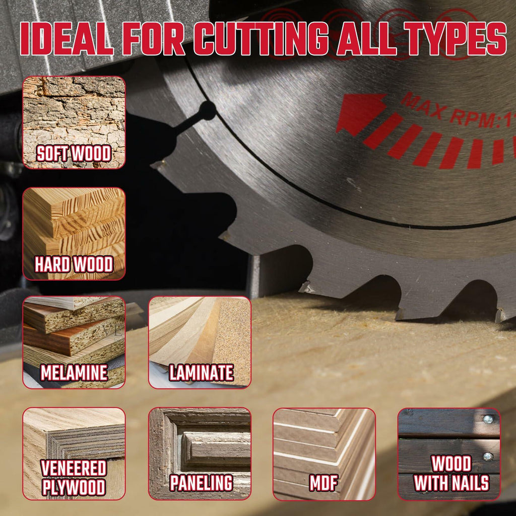 3 Pack TCT Circular Saw Blades 7-1/4in 40T 5/8" Arbor Fit Dewalt Ryobi