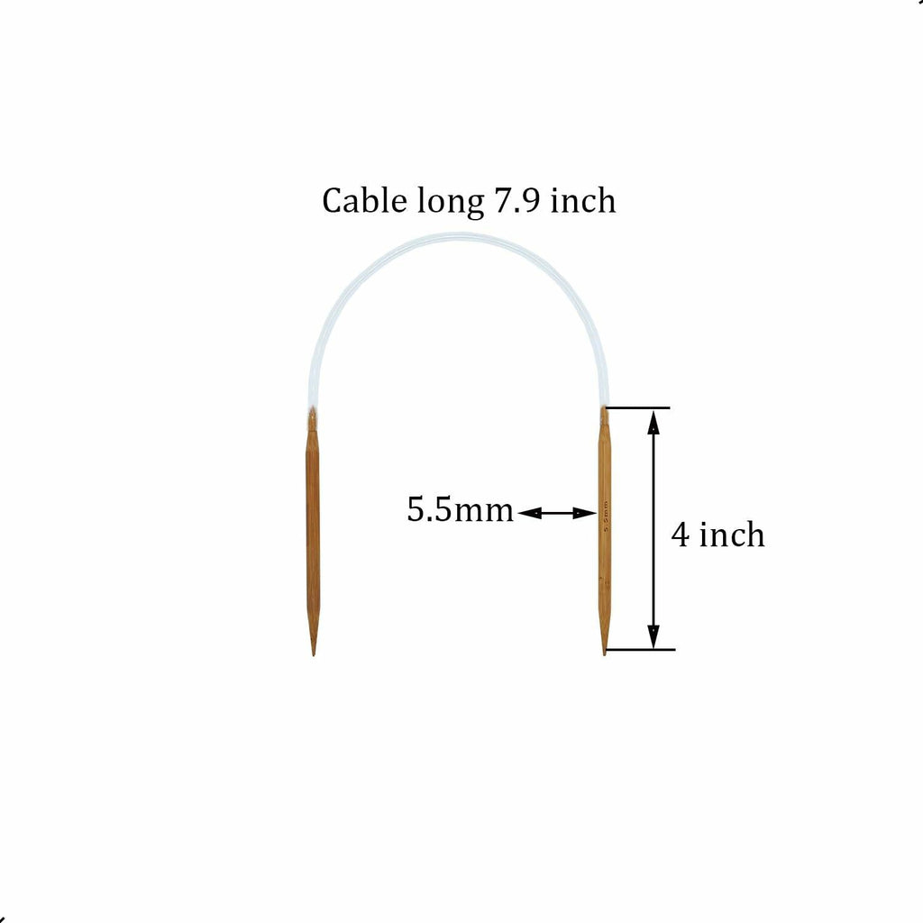 ZUPAYIPA 3Pcs Wooden Circular Knitting Needles 5.5mm US Size 9 16 Inch