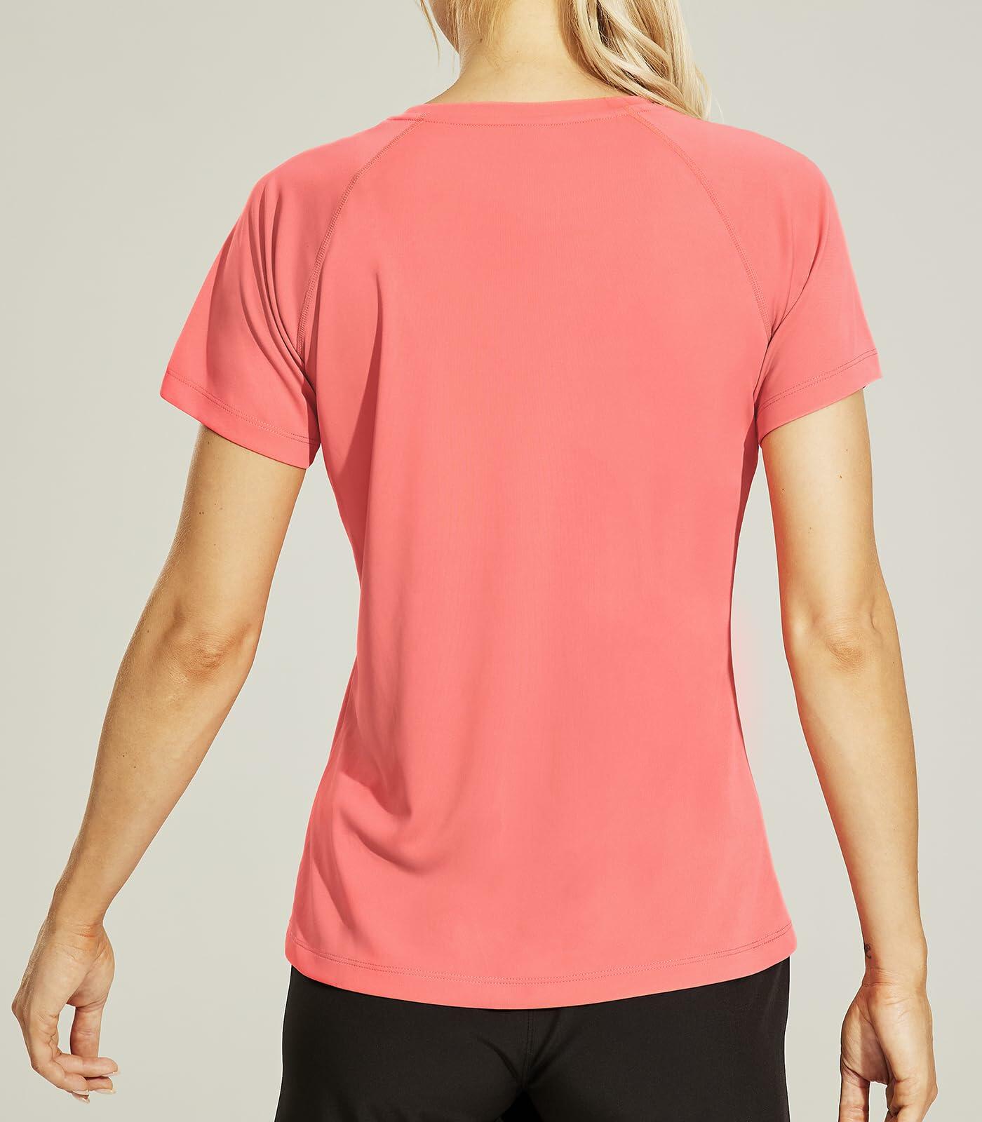Haimont Women's UPF 50 Quick Dry Athletic Running Shirt Light Blue Size M