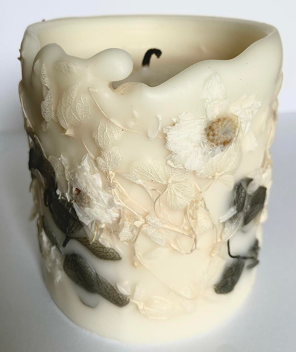Botanical Candle Hand-Poured Soy Wax with Real Flowers 5 Scents Decorative