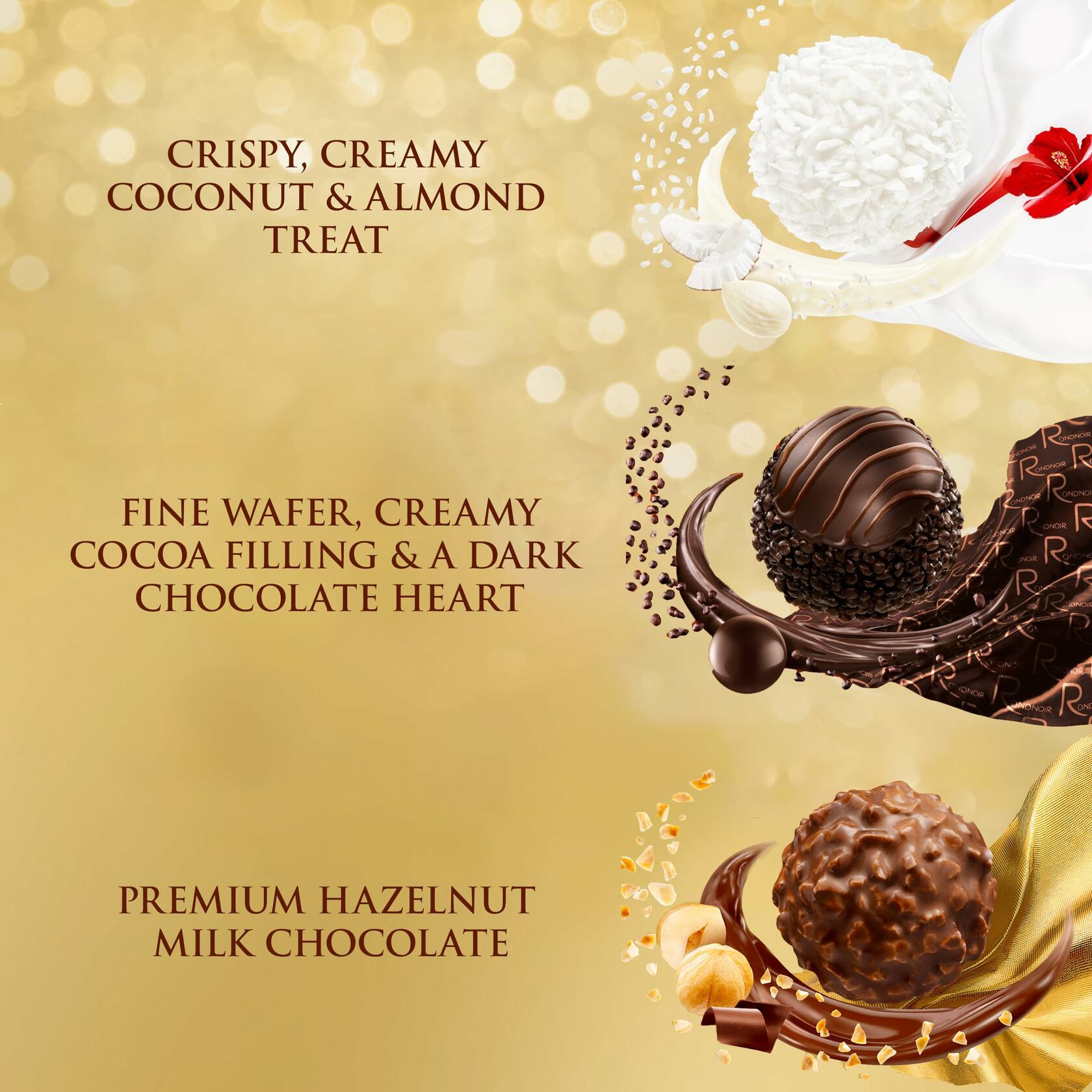 Ferrero Collection 12 Count Assorted Chocolate 4.6oz | Hazelnut, Milk, Dark