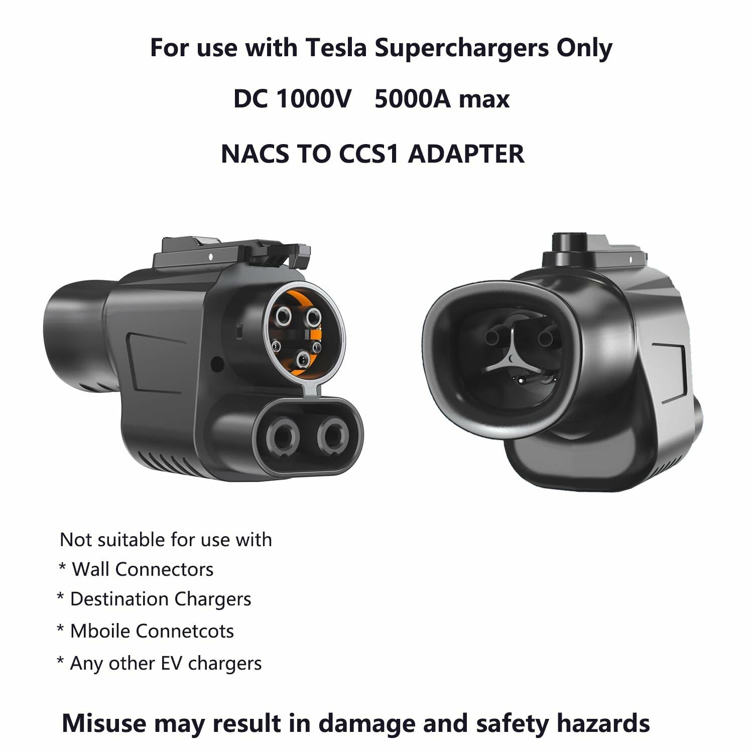 OthoKing Tesla Supercharger to CCS1 EV Adapter 500A 1000V Fast Charge