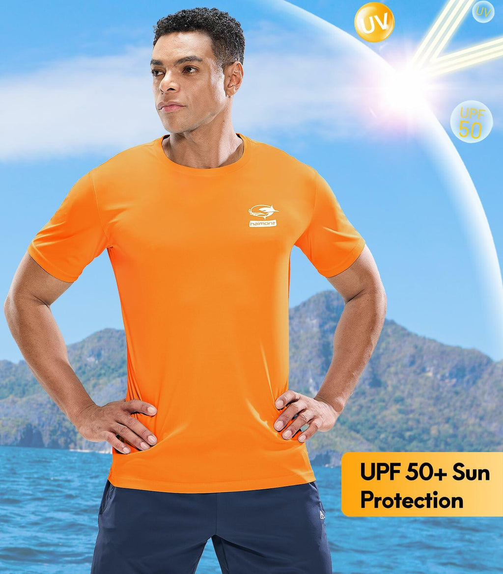 Haimont Men's UPF 50+ Rash Guard Short Sleeve Tee White Size 2XL