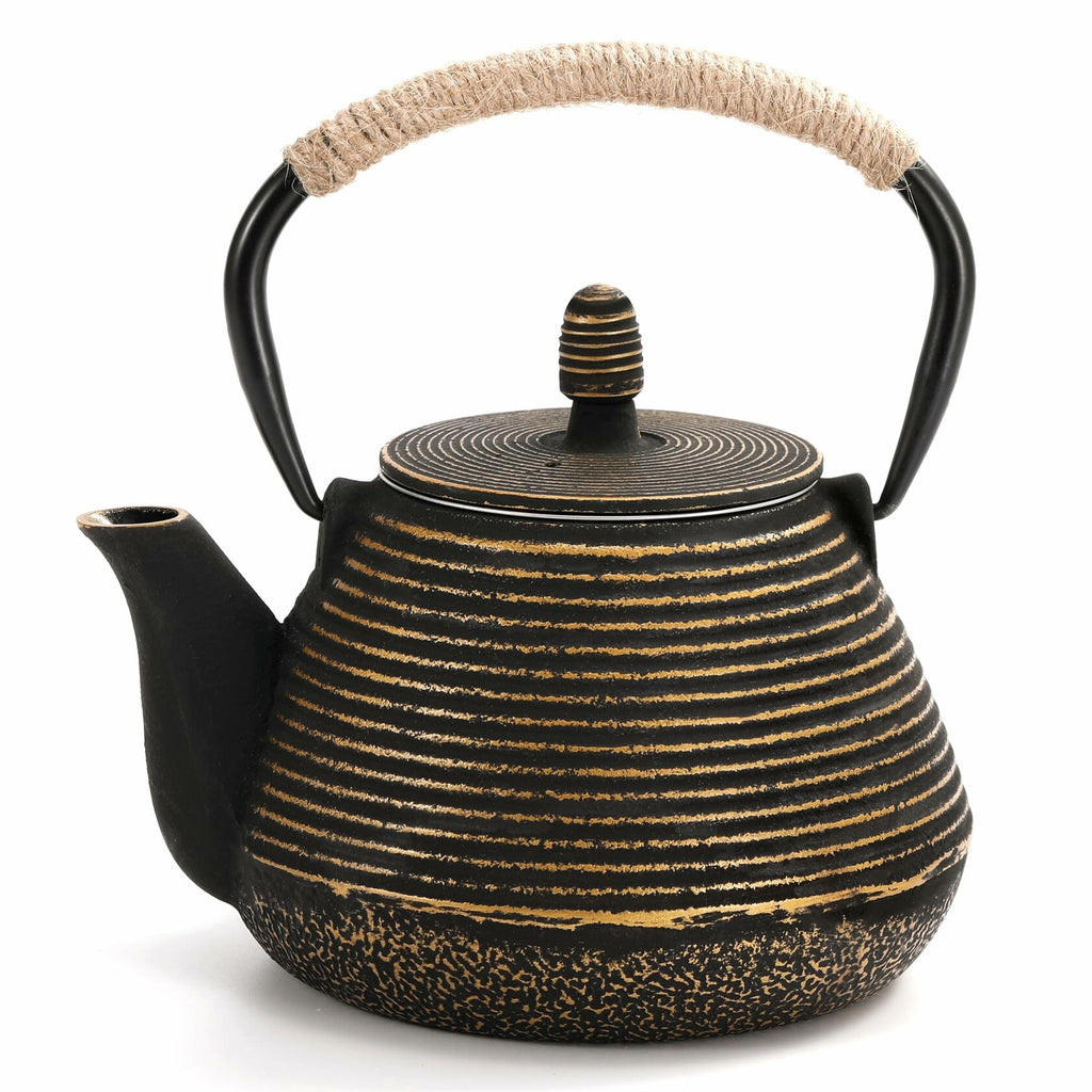 MIDIMORI Cast Iron Teapot Japanese Stovetop Enameled 34oz ANNUAL RING