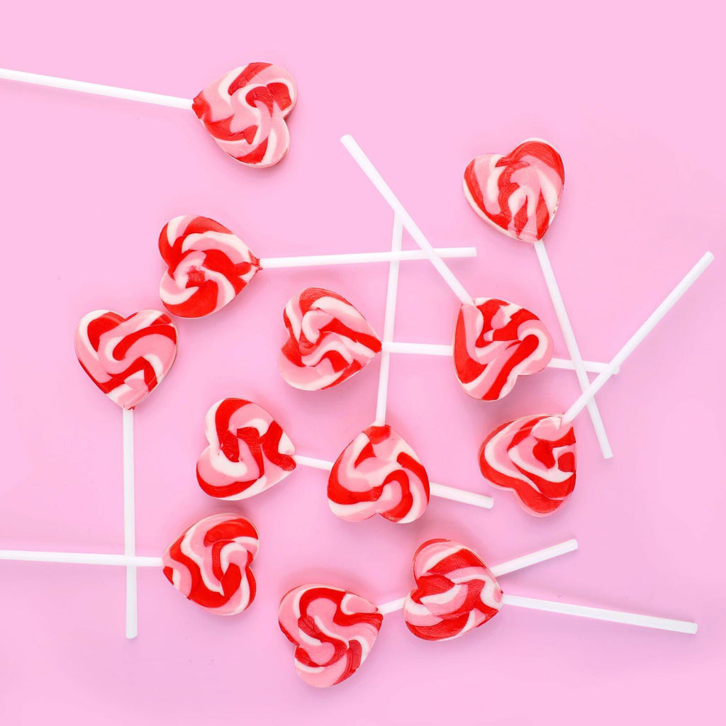 Oweiroi Swirl Multicolor Heart Lollipop Party Bag Fillers 30-Pack Mixed Fruit