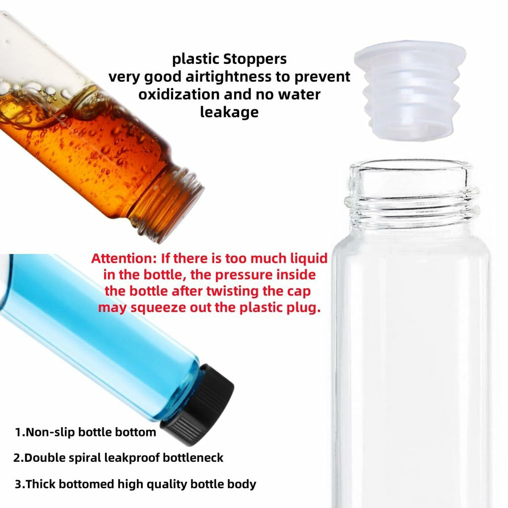 KIGITIK 23pcs 5ml Clear Glass Sample Vials with Screw Caps Leak-Proof