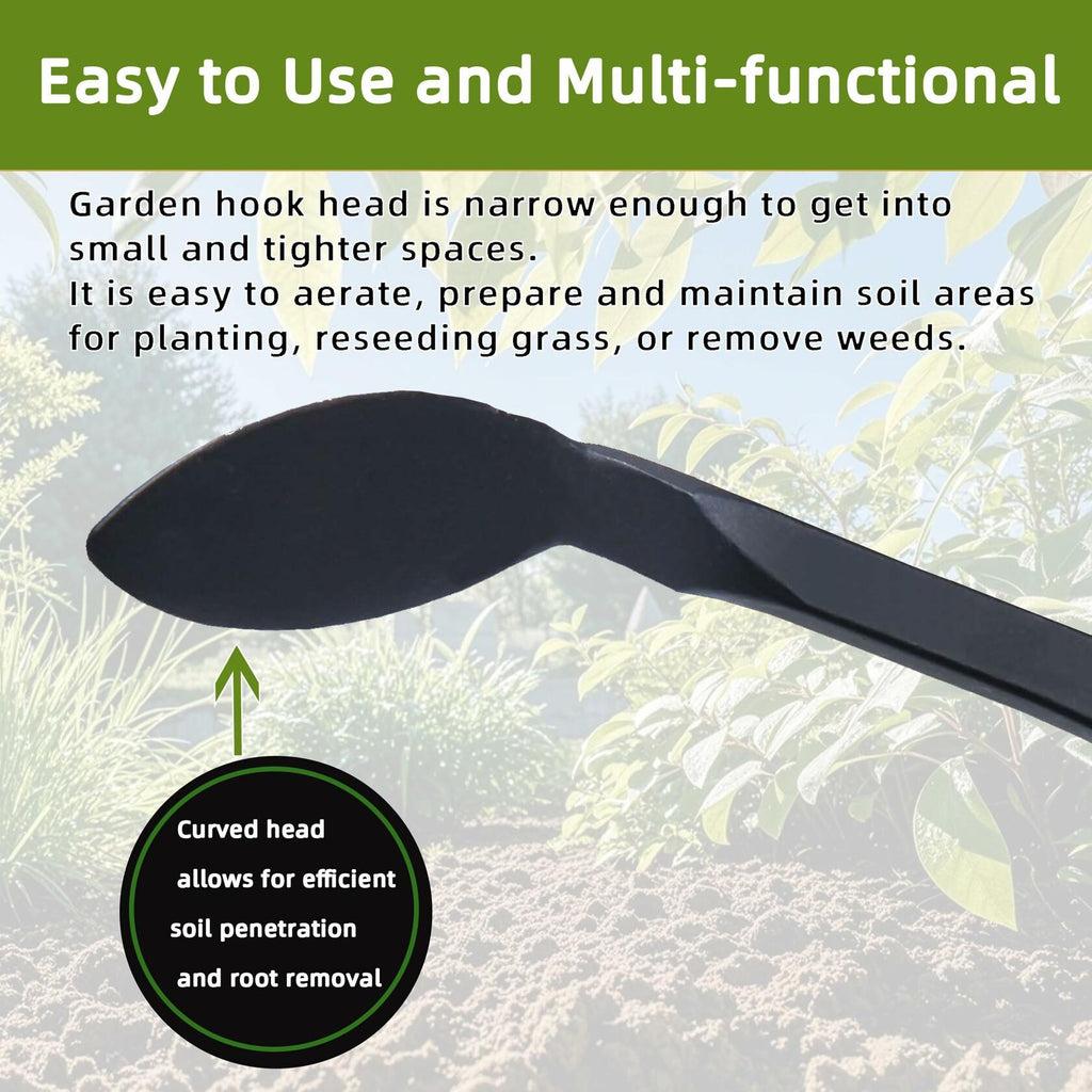 KLDOLLAR Long Handle Weed Puller Tool with Foam Grip Durable Curved Head