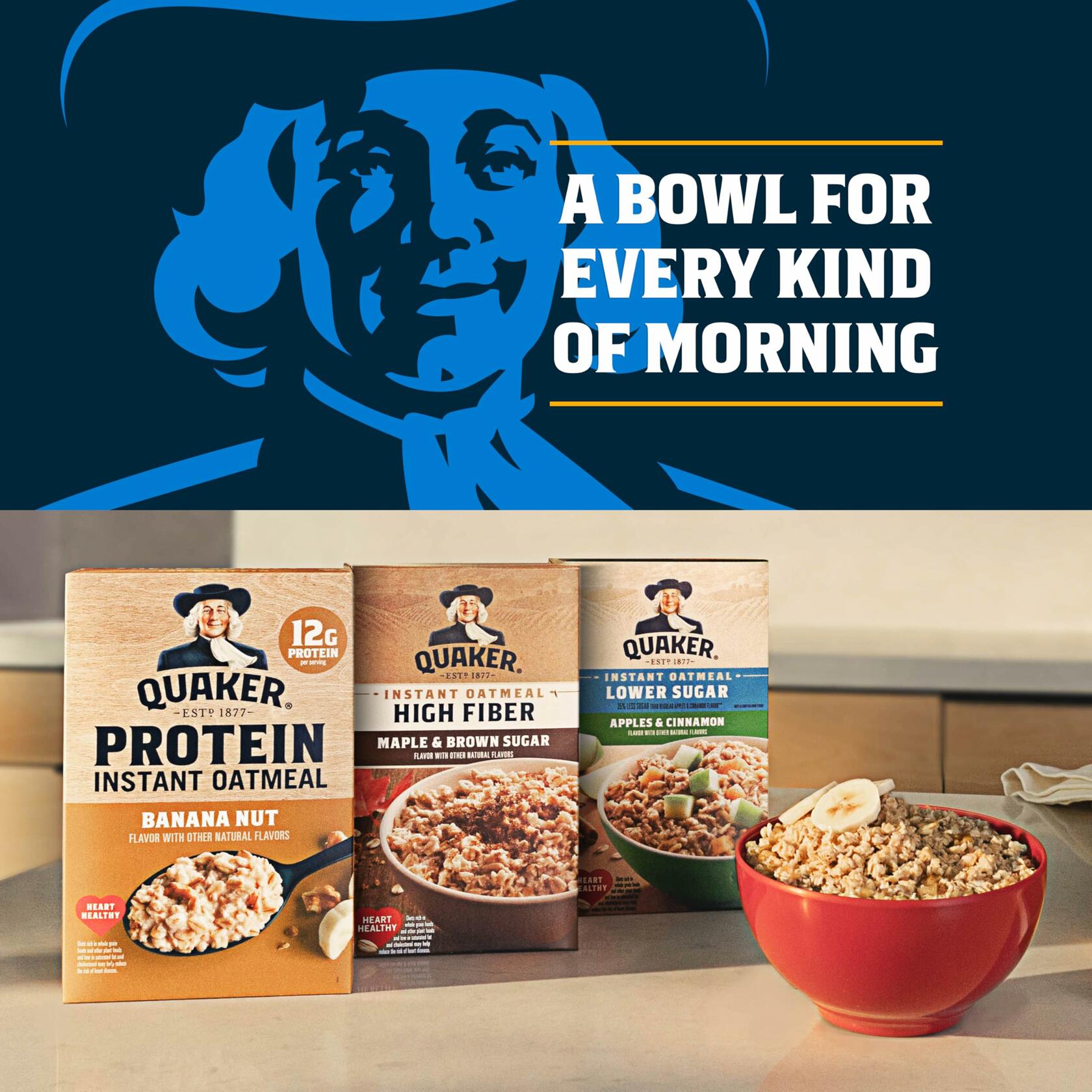 Quaker Instant Oatmeal Express Cups 4 Flavor Variety Pack 1.76oz 12 Count