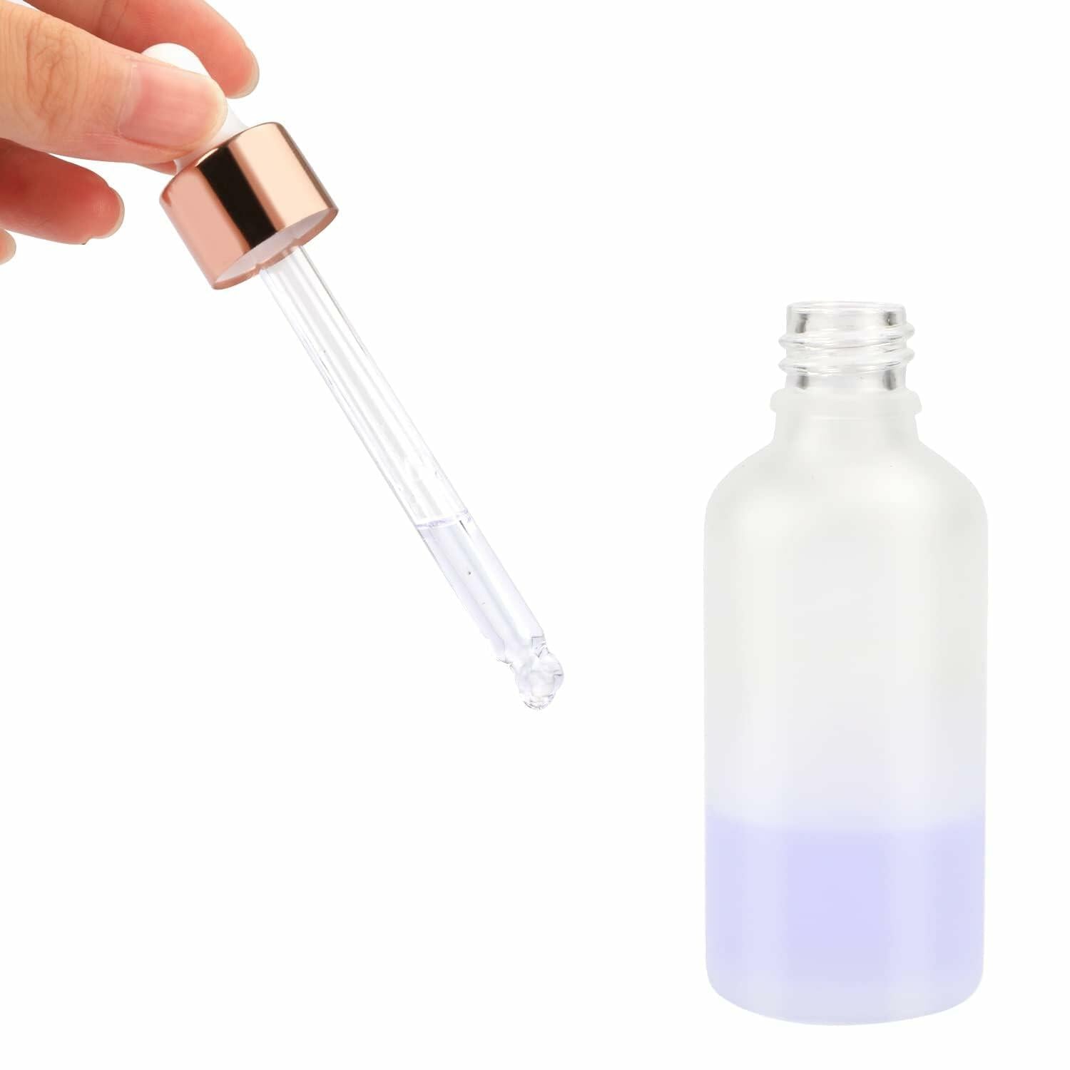 Furnido 6 Pack 50ml Rose Glass Essential Oil Dropper Bottles Pipette