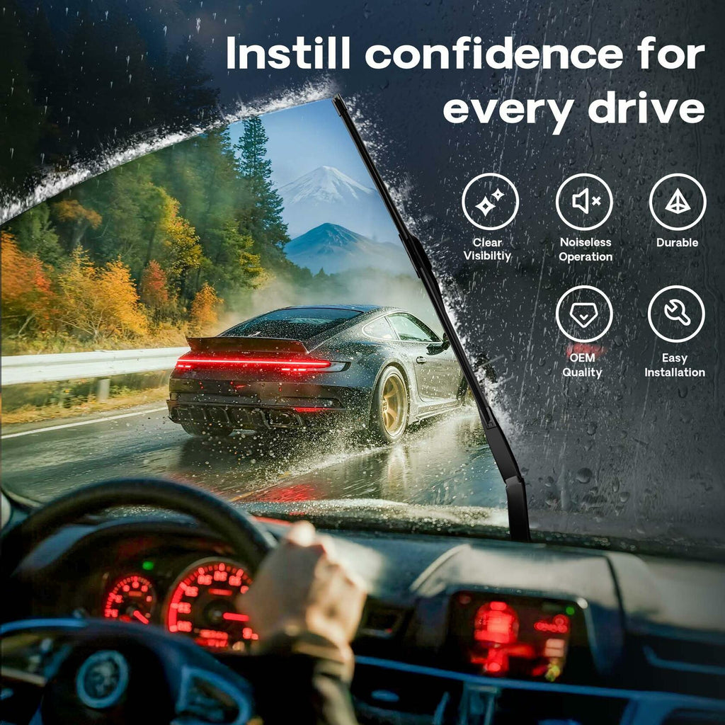 BERG REGEN Silicone Windshield Wiper Blades 19"+19" Pair for Jeep Liberty