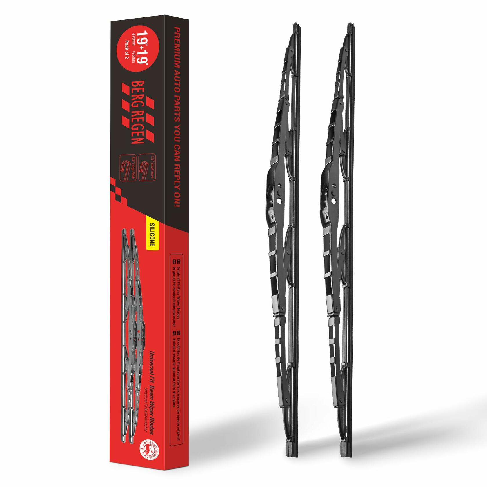 BERG REGEN Silicone Windshield Wiper Blades 19"+19" Pair for Jeep Liberty