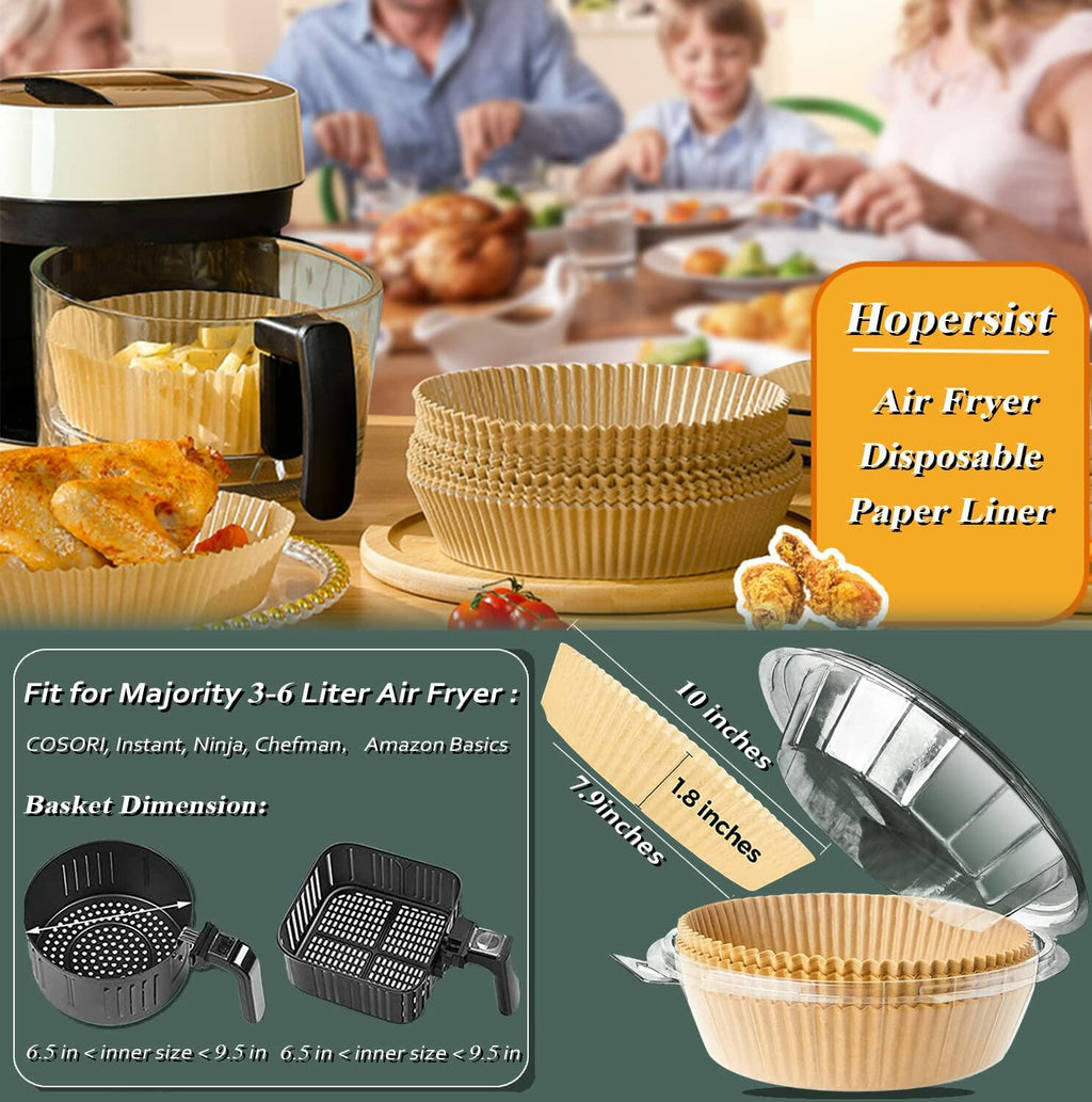100PCS 6.9" Air Fryer Disposable Paper Liners Round Parchment Bowl Inserts