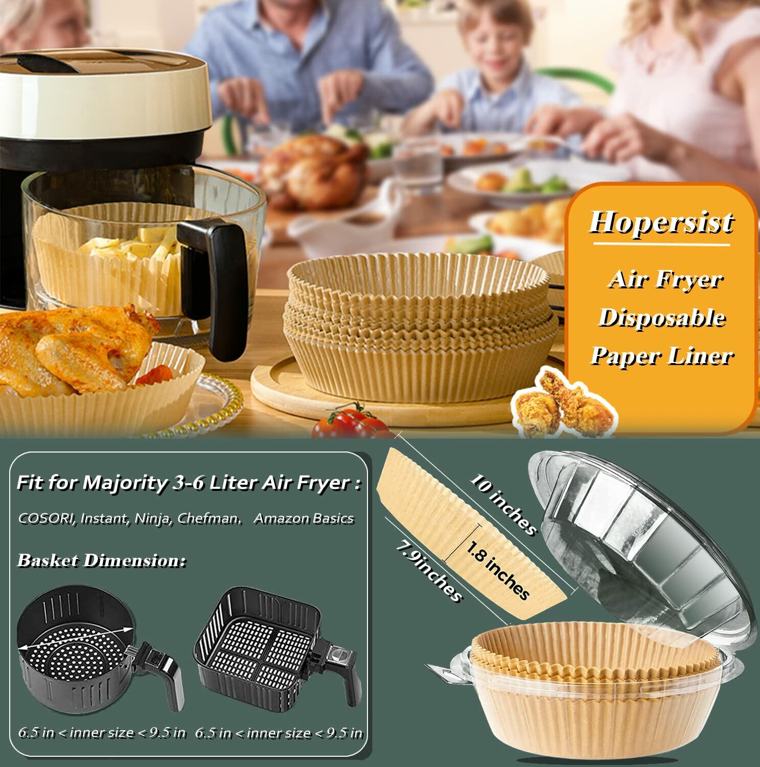 100PCS 6.9" Air Fryer Disposable Paper Liners Round Parchment Bowl Inserts