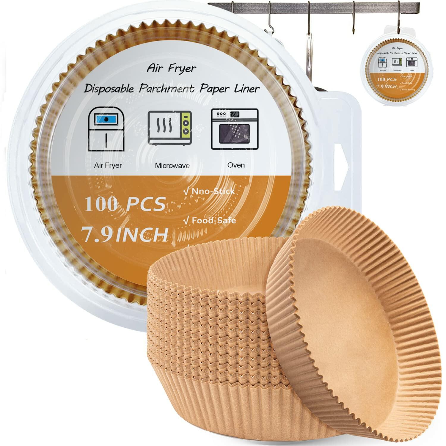 100PCS 6.9" Air Fryer Disposable Paper Liners Round Parchment Bowl Inserts