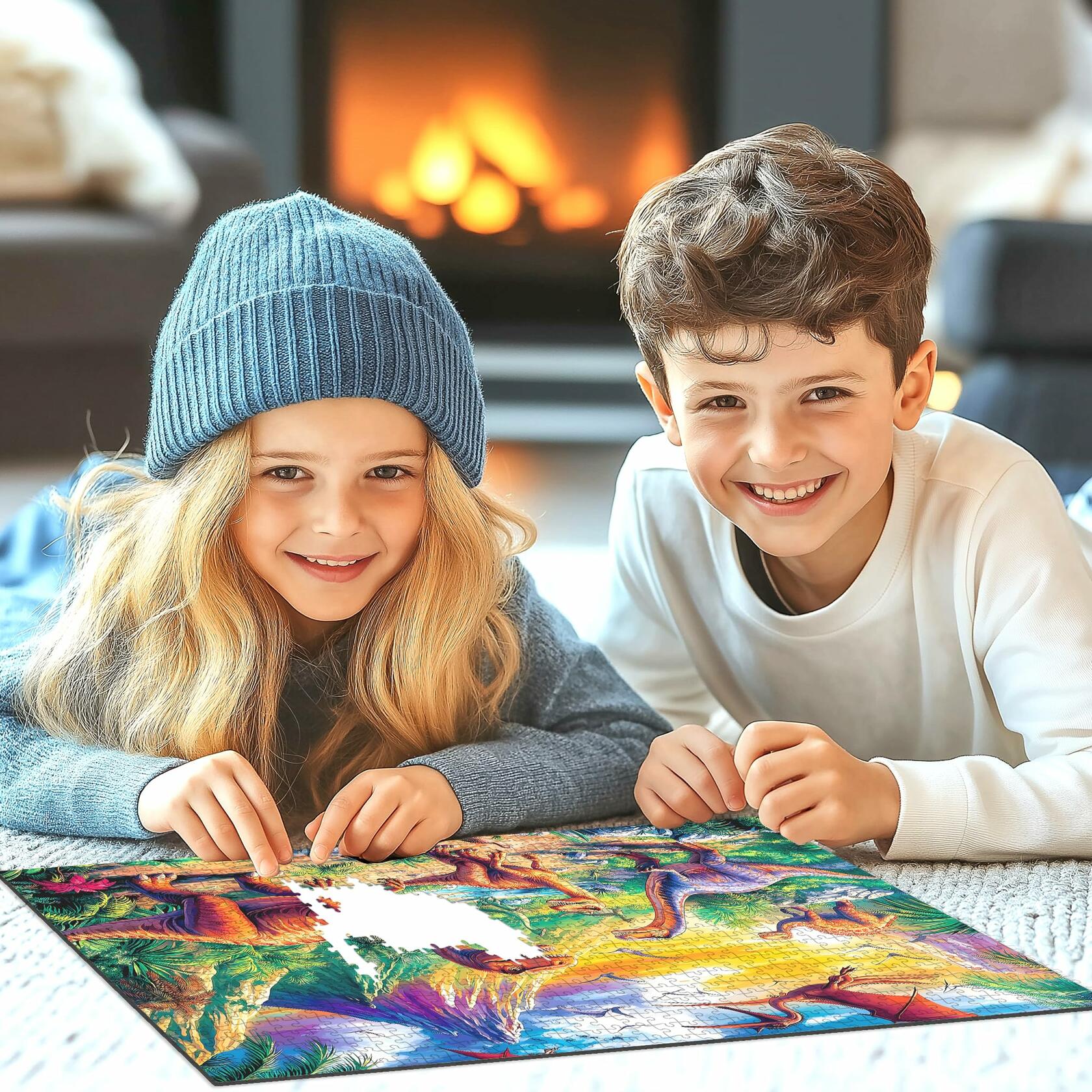 MINIWAN Unicorn Floor Puzzle 200 pcs Colorful-Forest 19x13 in
