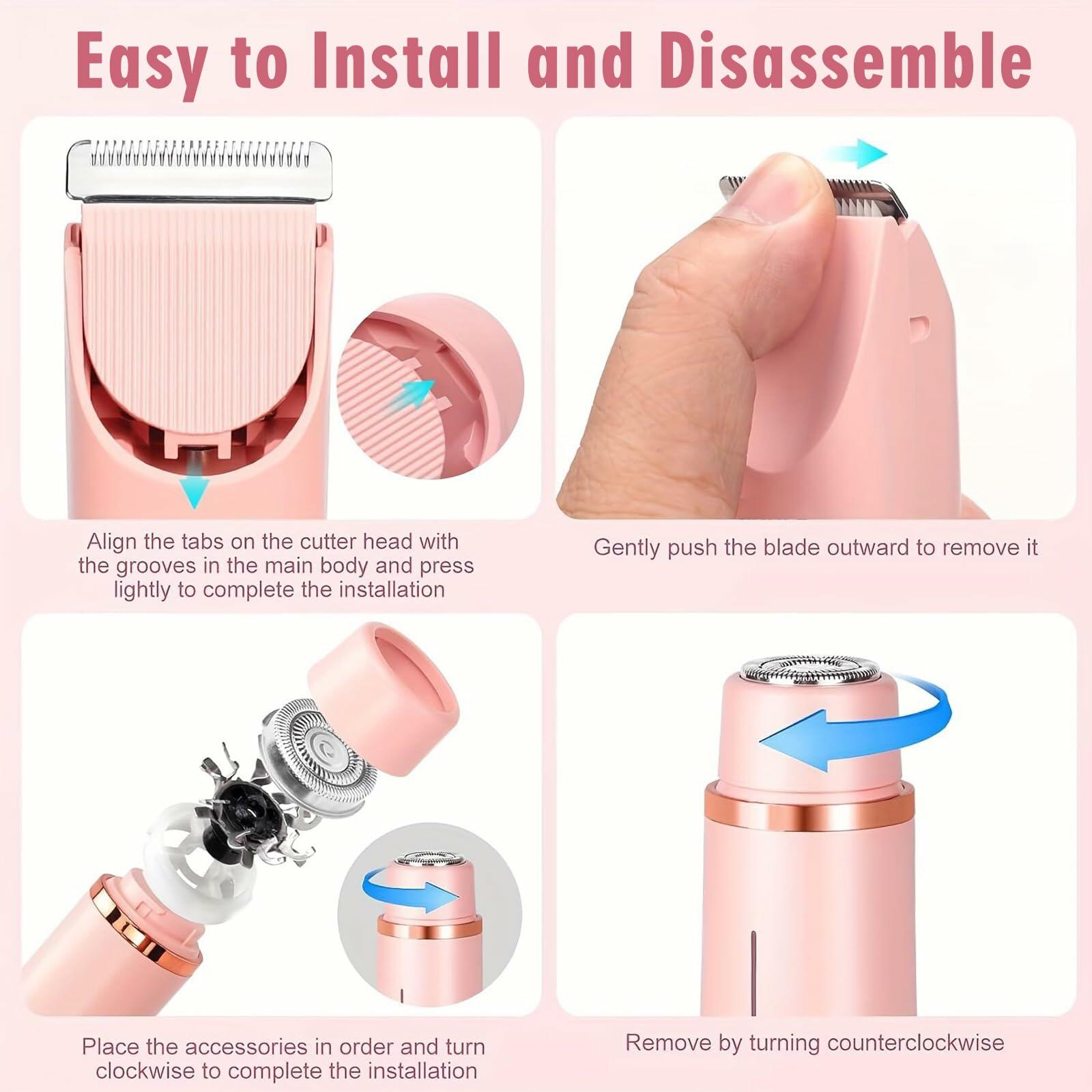 gonwain Bikini Shaver 2-in-1 Electric Dual Head Trimmer Purple
